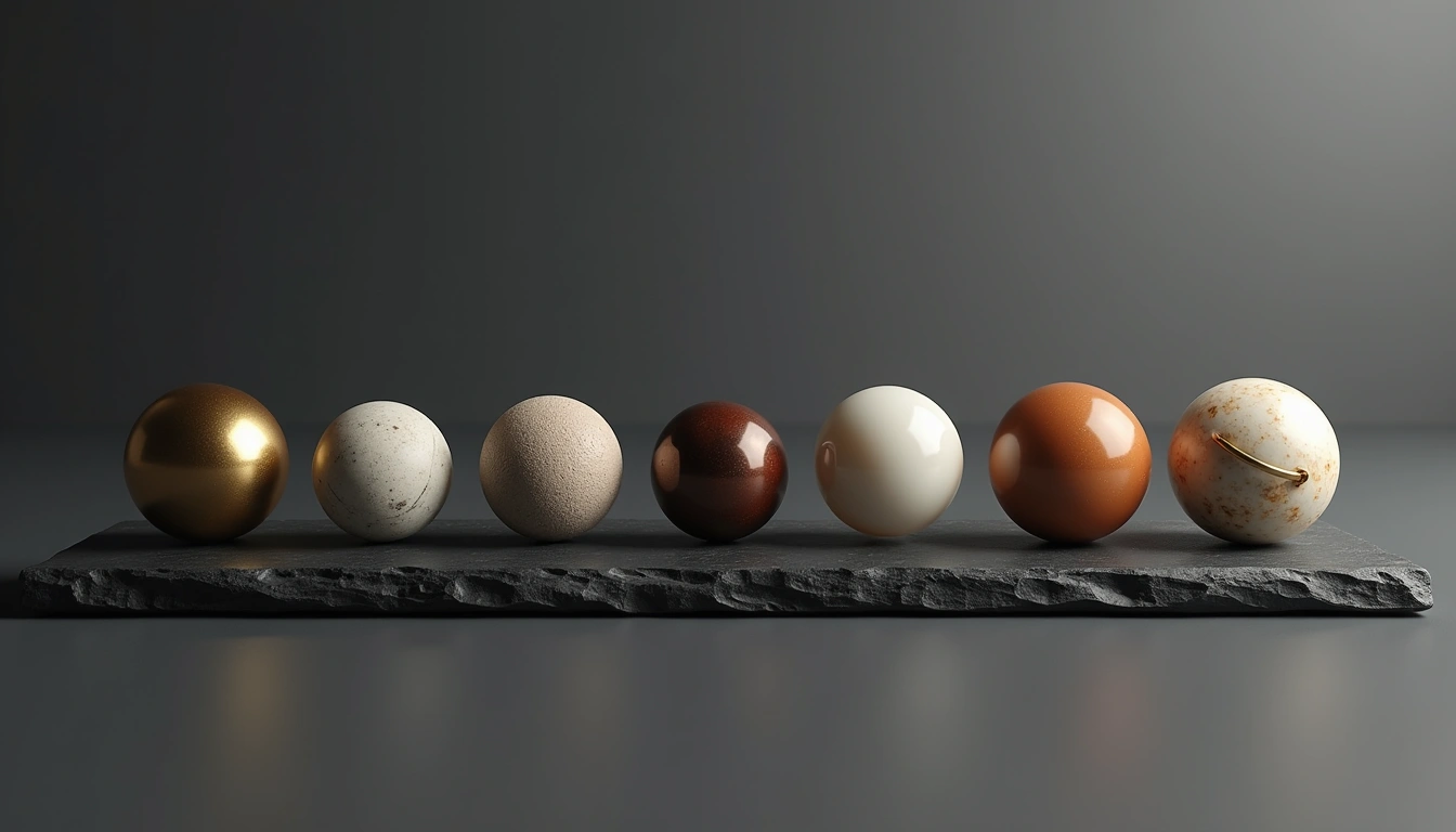 Seven spheres representing the Sun, Moon, Mars, Mercury, Jupiter, Venus, and Saturn
