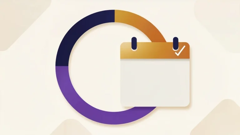 Flat illustration of a formula card with a gauge showing a seventy-five percent attendance threshold, clean concept, no people