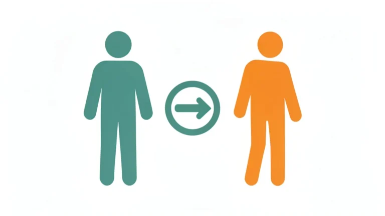 Lean muscular body silhouette beside a softer silhouette at equal weight showing fat traded for muscle