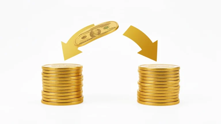 Cash flowing into and out of a small business, coins moving through an open register drawer, representing money in and money out