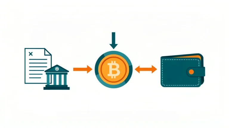 Concept map of taxable versus non-taxable crypto actions with coins, arrows, and tax labels, no people, no real text