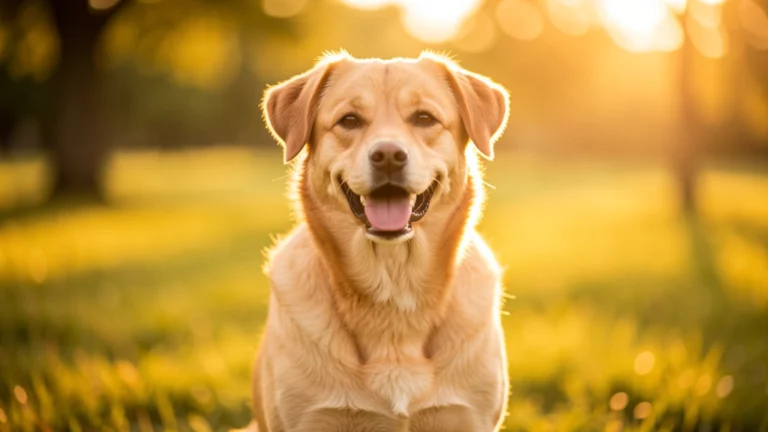 Four dog silhouettes of increasing size, small to giant, each with a small age-clock icon showing different aging speeds, no text, no real animal photos