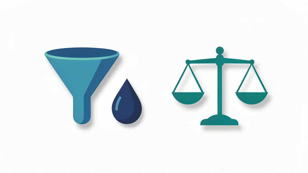 A simple filter icon beside a blood drop and a calm reference scale, showing a general kidney function concept, no text, no real person's face