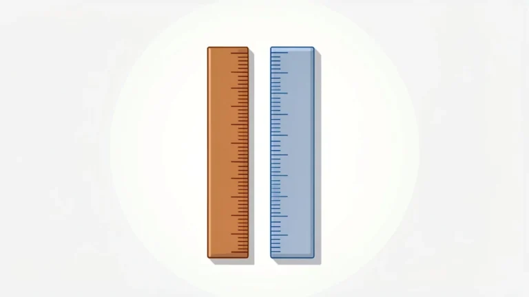 A ruler in feet beside a meter stick showing the same length, no people, no text
