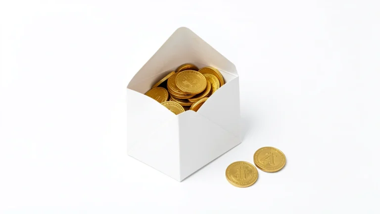 A sealed envelope of cash bonus with one slice lifted away to represent the tax withheld, no text in image