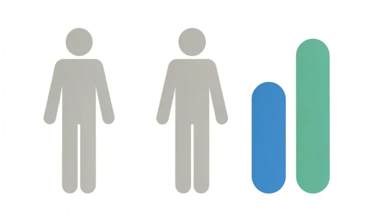 Three same-height human silhouettes of increasing bone width beside rising healthy weight range bars, no people, no text