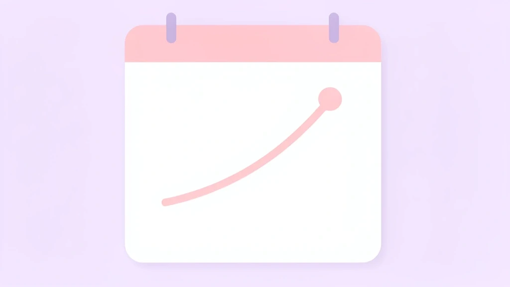 A simple calendar page with a gentle upward arc line and a small circle marker, no text in image, no people