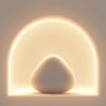 A gentle upward growth curve rising within a soft banded range, like a plant growing steadily inside a garden trellis, no text, no numbers, no real people, no body imagery