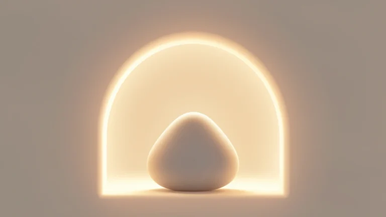 A gentle upward growth curve rising within a soft banded range, like a plant growing steadily inside a garden trellis, no text, no numbers, no real people, no body imagery
