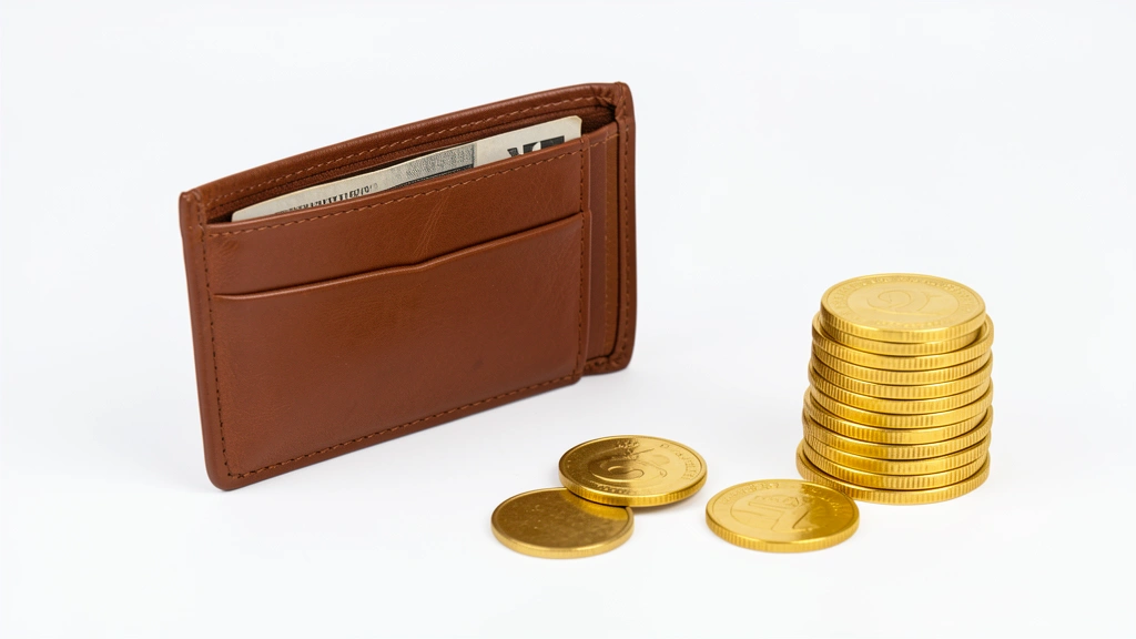 A paper paycheck beside a small stack of coins, representing take-home pay after deductions, no text in image