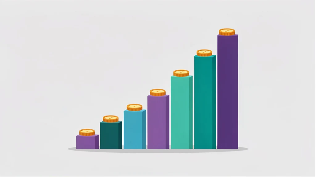 Colorful progressive tax bracket diagram showing income slices taxed at rising rates, clean concept, no people, no text