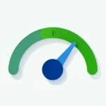 A simple energy meter rising from a resting level to an active level, clean shapes, no people, no text