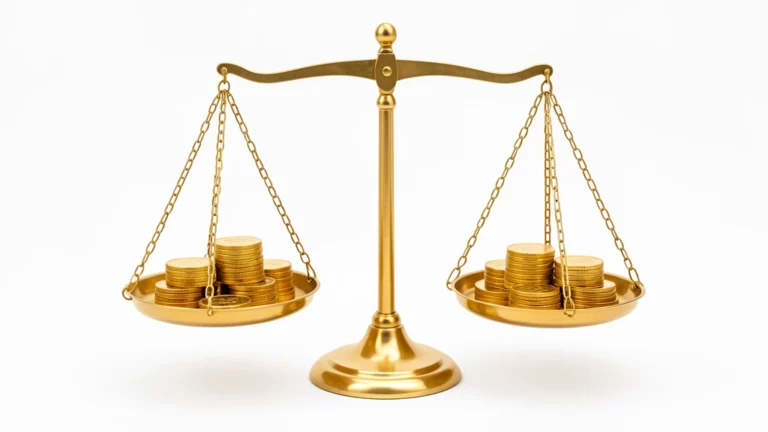 Two straight lines crossing at a single point, a rising revenue line meeting a flatter total cost line to mark the break-even point, no text in the image