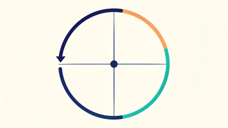 A clean circle diagram showing radius and diameter with a curved arrow tracing the outer edge, no text in image