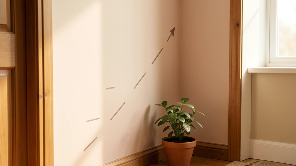 A simple growth-line concept resembling gentle height marks on a wall, rising gradually left to right in soft warm tones, no real children's faces, no clinical setting, no text or numbers in the image