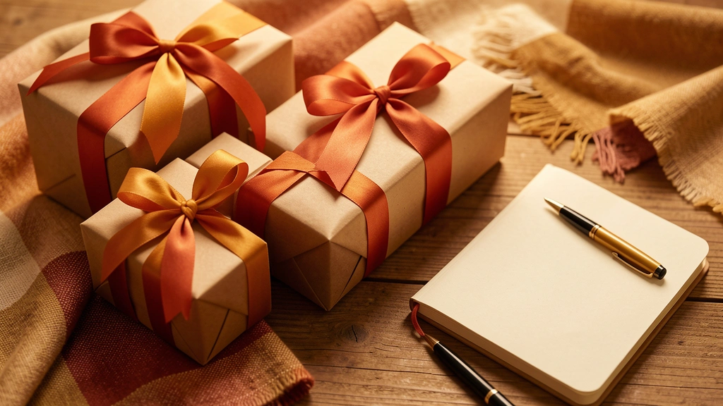 A hand placing cash into a row of labeled budget envelopes for gifts, with a simple calendar in the background, no text, no real person's face