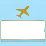 A boarding pass and airplane icon beside a small calculator, clean concept, no people, no text