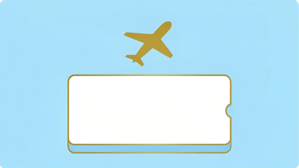 A boarding pass and airplane icon beside a small calculator, clean concept, no people, no text
