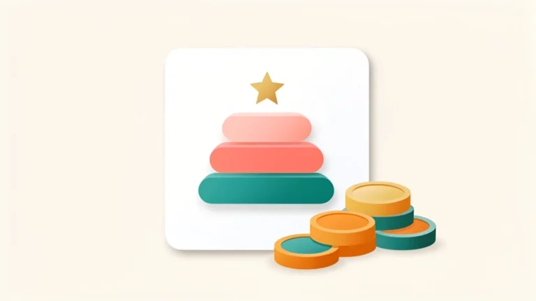 Flat illustration of a creator rate card with price tiers and a sponsored post symbol, clean concept, no people, no text