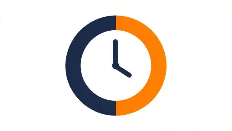 A clock face split into a shaded fasting arc and a bright eating arc, clean flat icon style, no people, no text