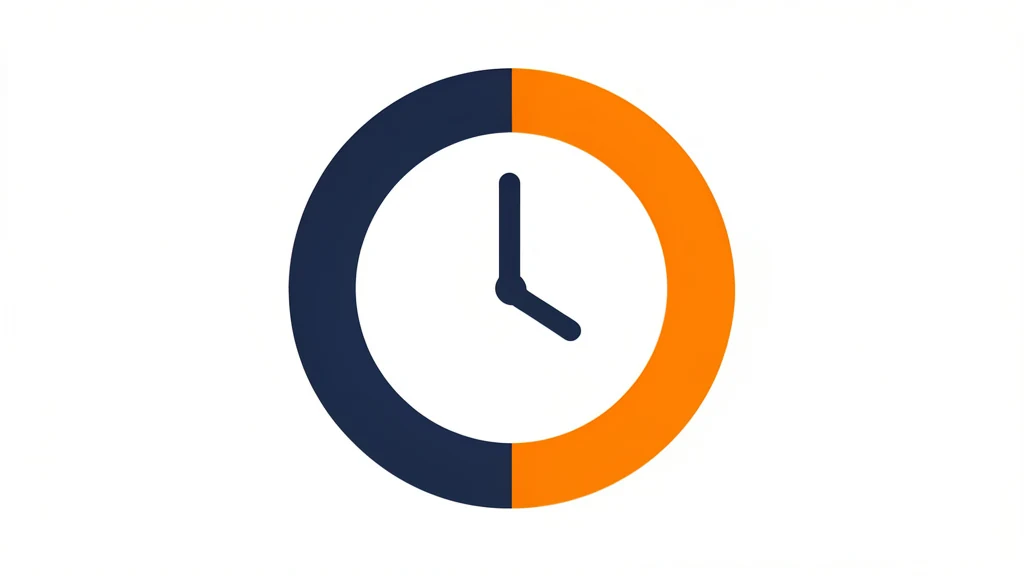 A clock face split into a shaded fasting arc and a bright eating arc, clean flat icon style, no people, no text