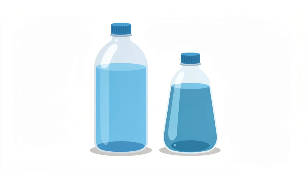 A large clear jug of liquid beside a US gallon jug, showing a metric to gallon size comparison, no text, no people