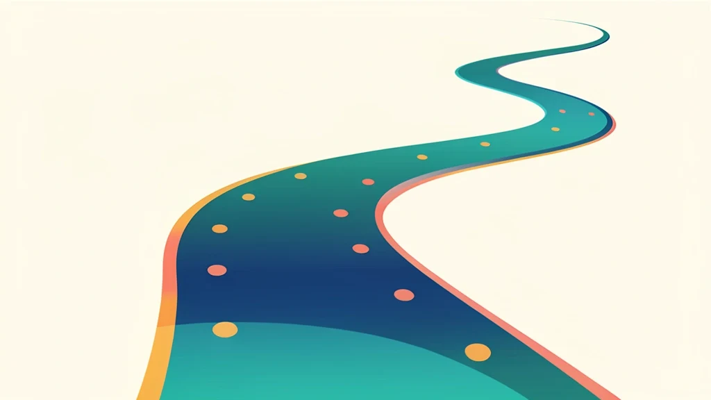 Colorful diagram converting miles into kilometers with a formula and a matching number line for distance