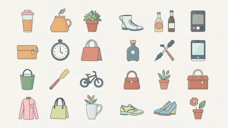 Two labeled columns of everyday budget items, essential costs beside optional extras, clean neutral icons, no people, no text