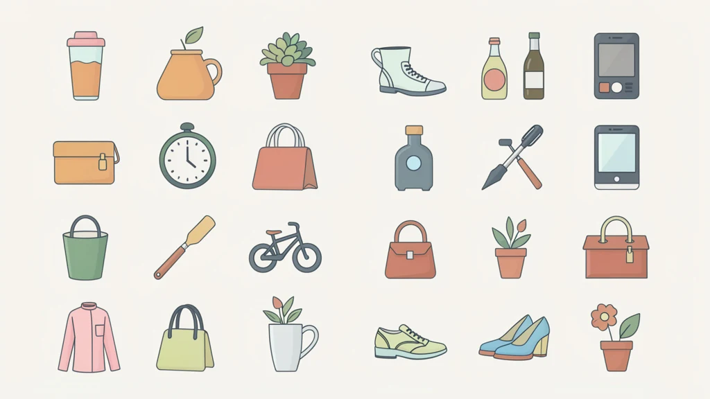 Two labeled columns of everyday budget items, essential costs beside optional extras, clean neutral icons, no people, no text