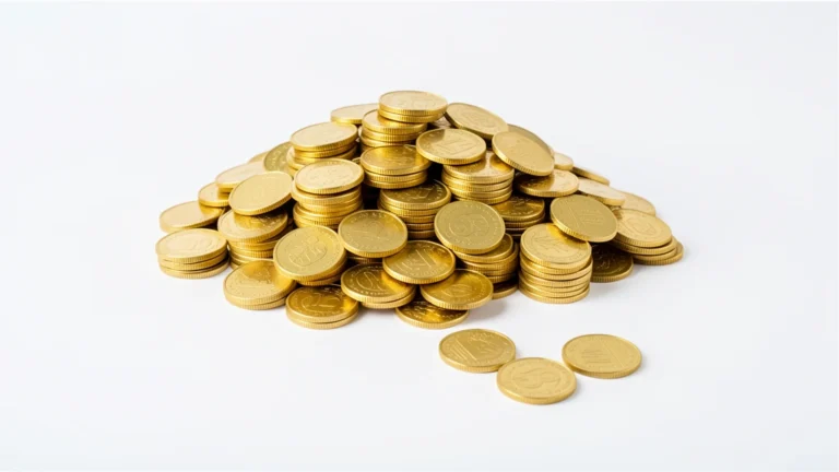 Small measured slice set apart from a stack of coins, representing risking only a fixed percentage of capital on one trade