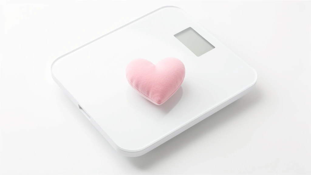 A gentle balance scale with a small heart resting on it, a soft calm illustration of the pregnancy weight concept, no text in the image and no real person