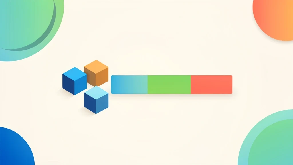 Colorful blocks and a divided bar illustrating a ratio of two to three and a split total, no people, no text