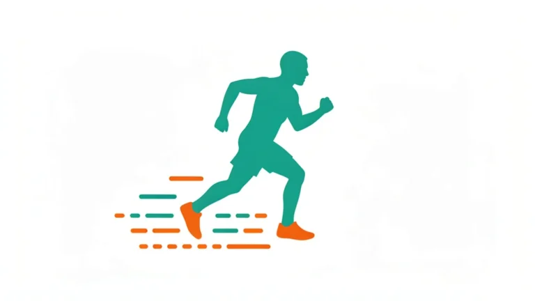 A simple runner silhouette with small tick marks below the feet showing quick even steps, no text or people