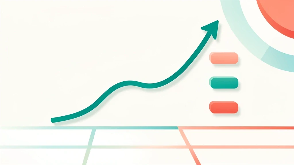 A clean line chart curving upward across four race distances beside three small split-shape bars, minimalist conceptual running illustration, no people, no text