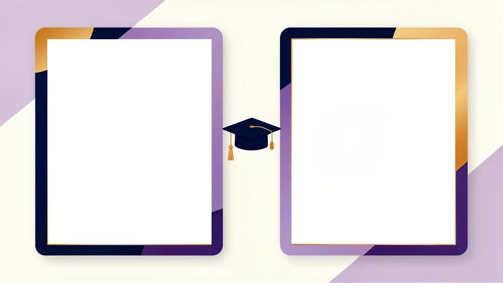 Two academic score cards side by side, one semester average and one cumulative program average, clean flat concept, no people, no text