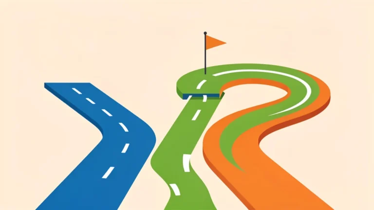 Two paths diagram contrasting a short fixed loan payoff route with a longer income-based repayment route, clean concept, no people, no text