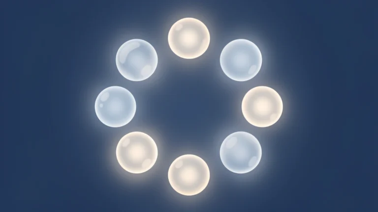 A gentle moon-phase-style circular diagram of four soft shaded arcs representing a cycle, no text, no numbers, no real person's face