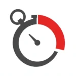A speedometer needle sweeping upward beside a stopwatch, symbolizing a car accelerating from a stop to highway speed