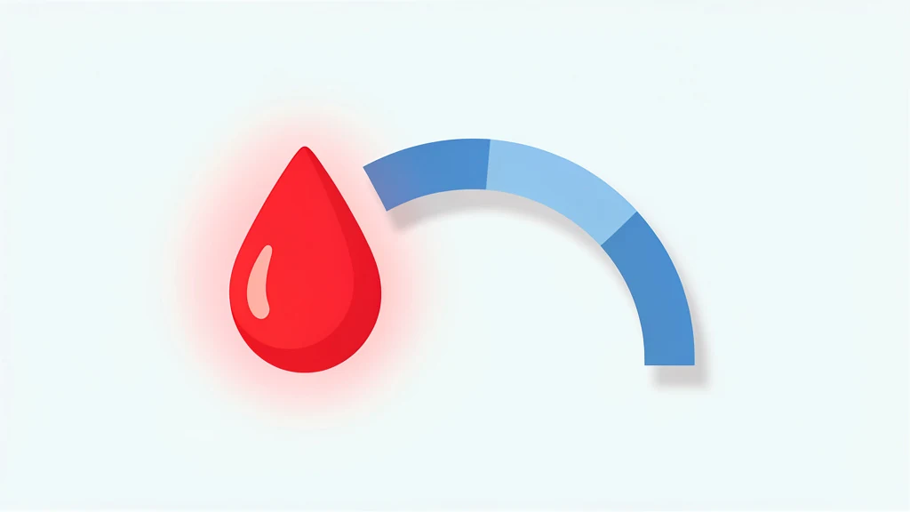 A single glowing blood drop beside a soft three month calendar arc, no text, no people
