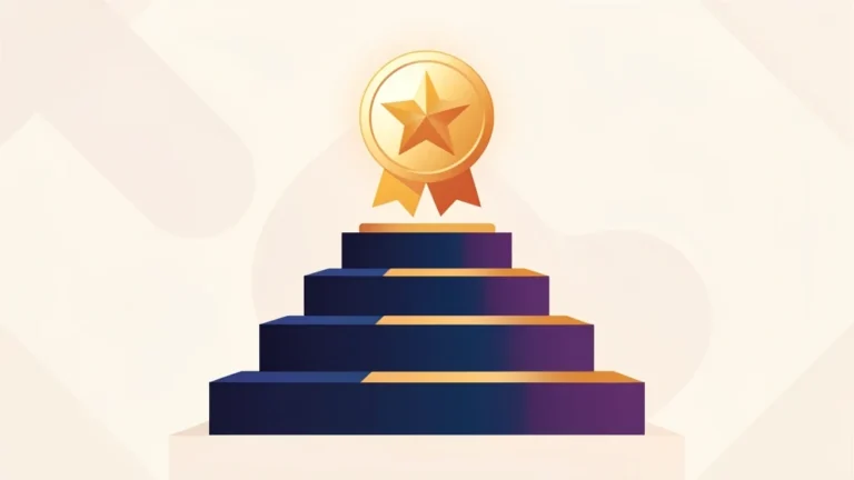 Colorful tiered GPA scale from zero to four point zero rising toward an academic honor marker, no people, no text