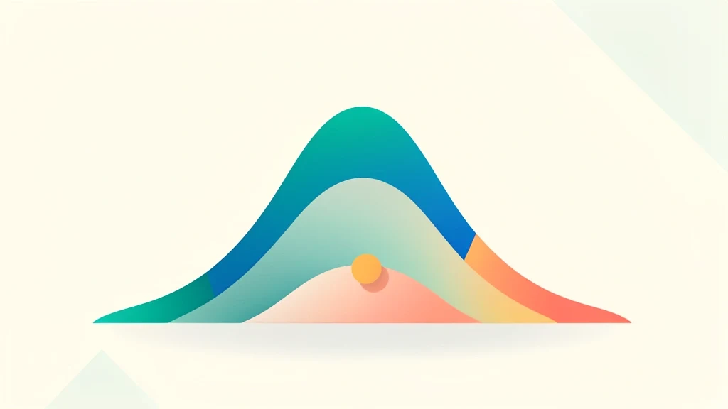 Colorful bell curve on a light grid marking a z-score point and empirical-rule bands, no people, no text