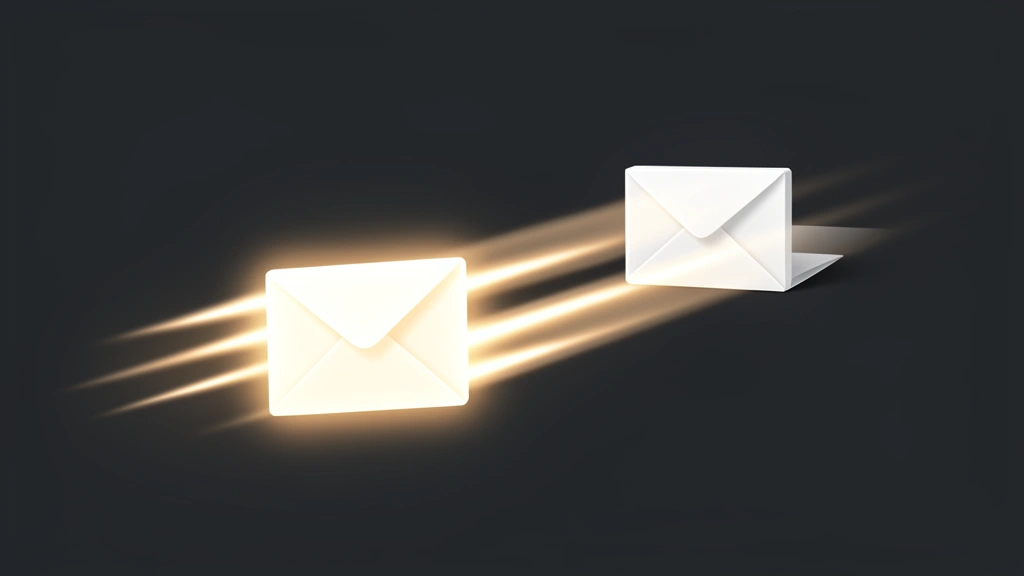 Two payment envelope icons moving along parallel paths, one moving fast and glowing ahead, the other moving steadily in a batch line behind it, showing wire transfer speed versus ACH transfer speed, no text, no numbers, no real bank branding, no people