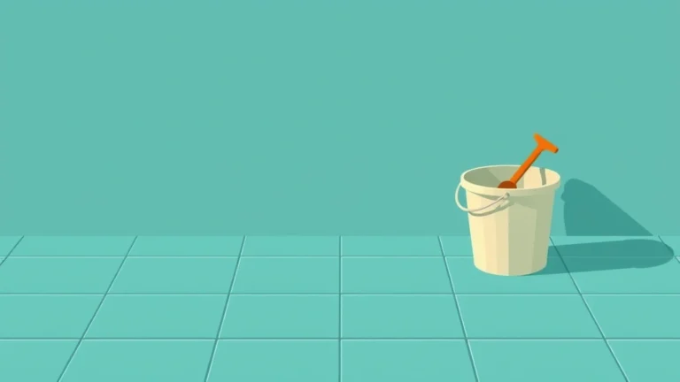 Flat illustration of two grout containers of different sizes next to a tiled floor with even joints