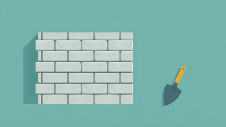 Flat illustration of gray concrete blocks stacked in a running bond pattern with mortar joints