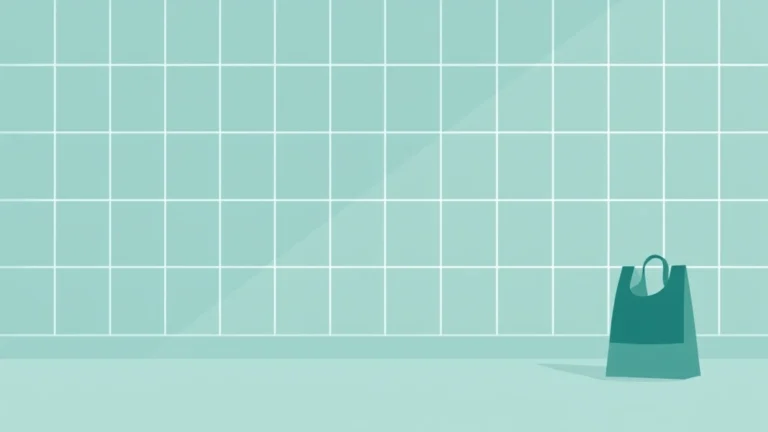 Flat abstract illustration of square tiles separated by colored grout lines of different widths