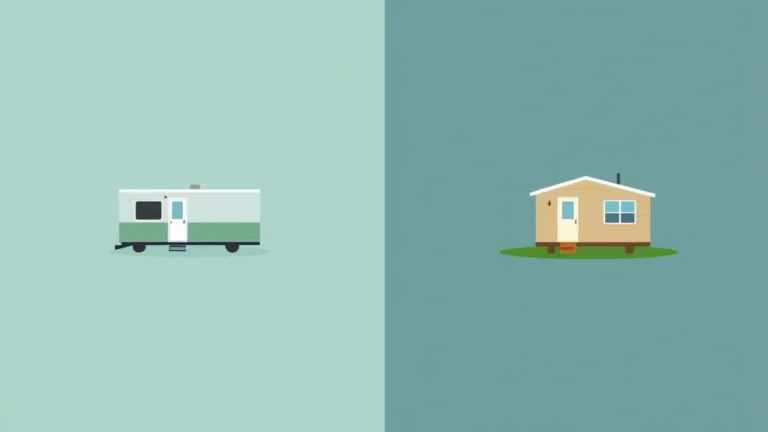 Two flat house silhouettes side by side, one above a bare line and one on a small land block