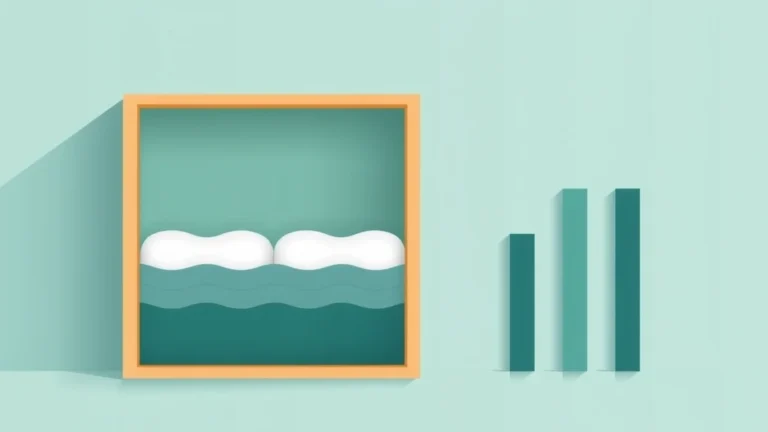 Flat abstract diagram of a small cube beside a layered wall block, no text